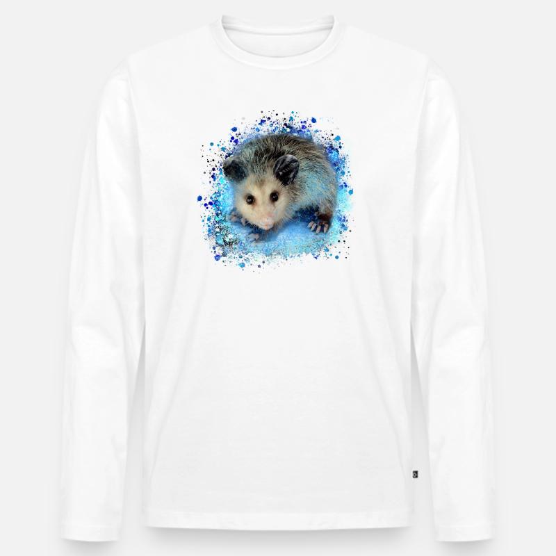 opossum,maus,nagetier,graffiti - Männer Premium Bio Langarmshirt - Weiß