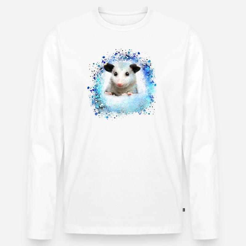 opossum,maus,nagetier,graffiti - Männer Premium Bio Langarmshirt - Weiß