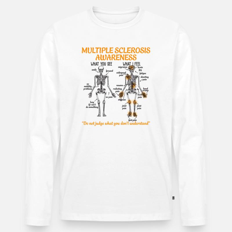 Multiple Sclerosis Awareness - Männer Premium Bio Langarmshirt - Weiß