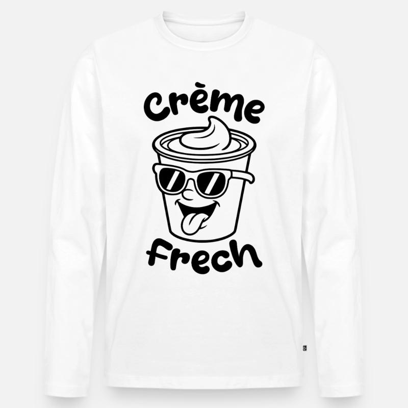 Crème Frech - Männer Premium Bio Langarmshirt - Weiß
