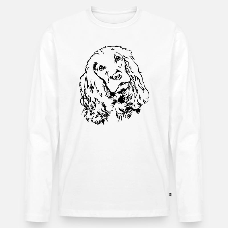 COCKER SPANIEL Portrait Wilsigns - Männer Premium Bio Langarmshirt - Weiß