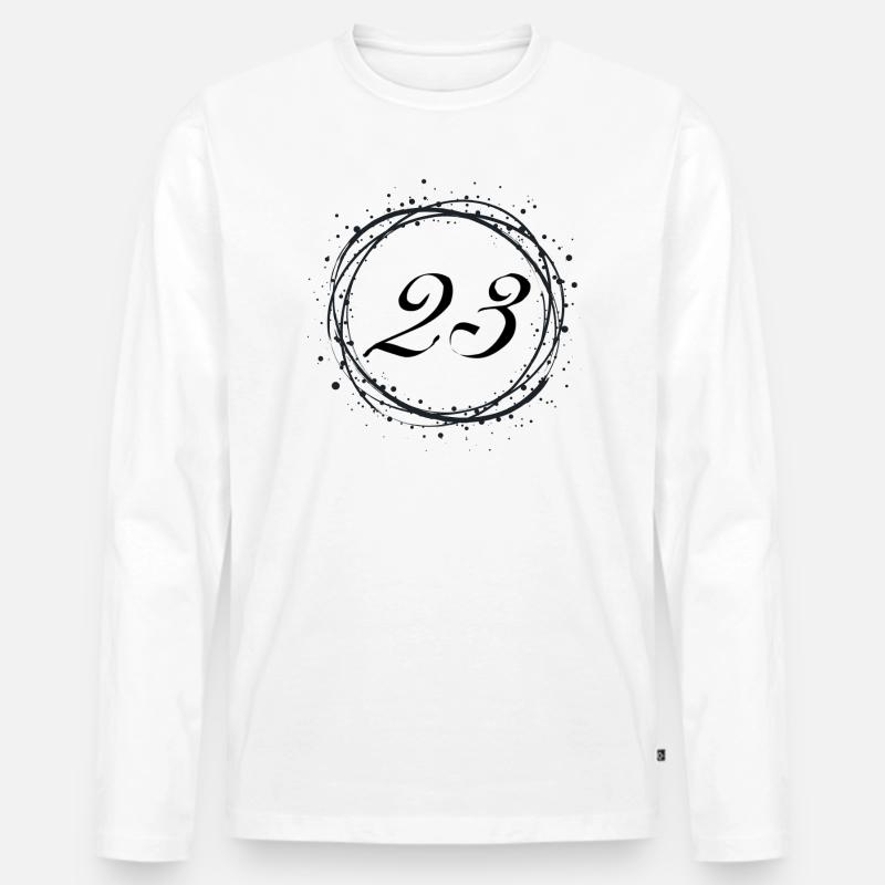 23 - Männer Premium Bio Langarmshirt - Weiß