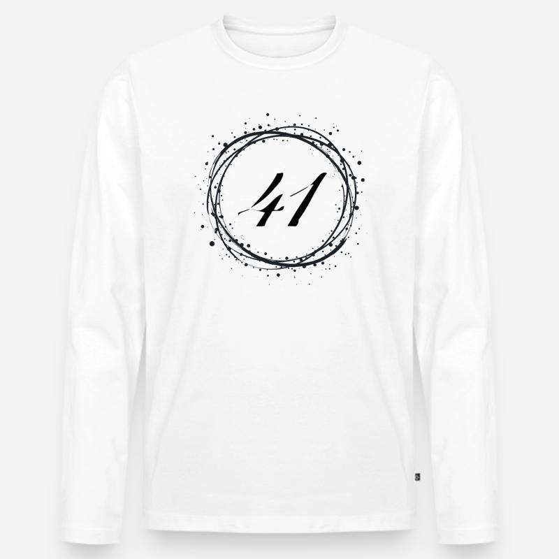 41 - Männer Premium Bio Langarmshirt - Weiß