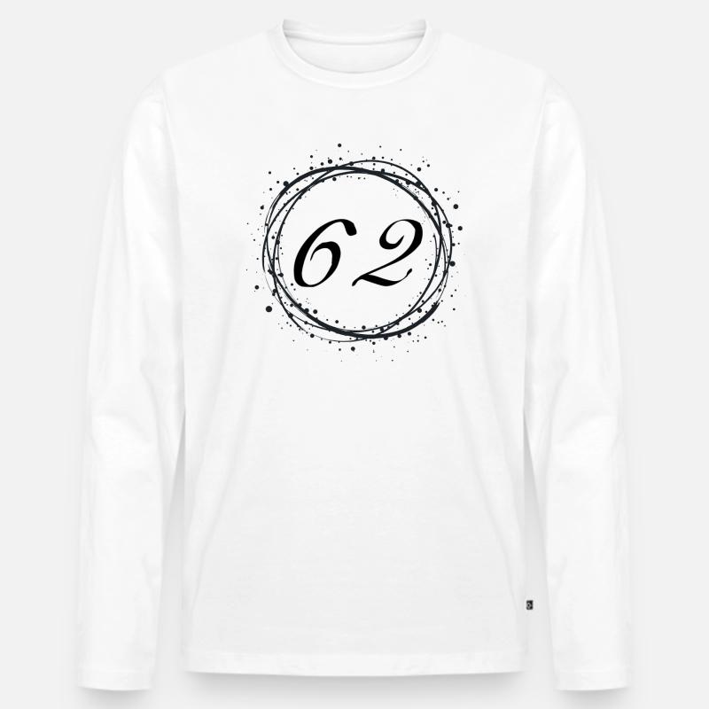 62 - Männer Premium Bio Langarmshirt - Weiß