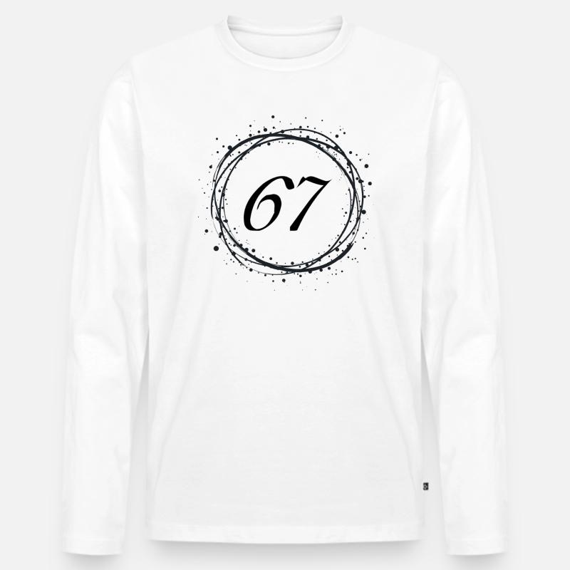 67 - Männer Premium Bio Langarmshirt - Weiß