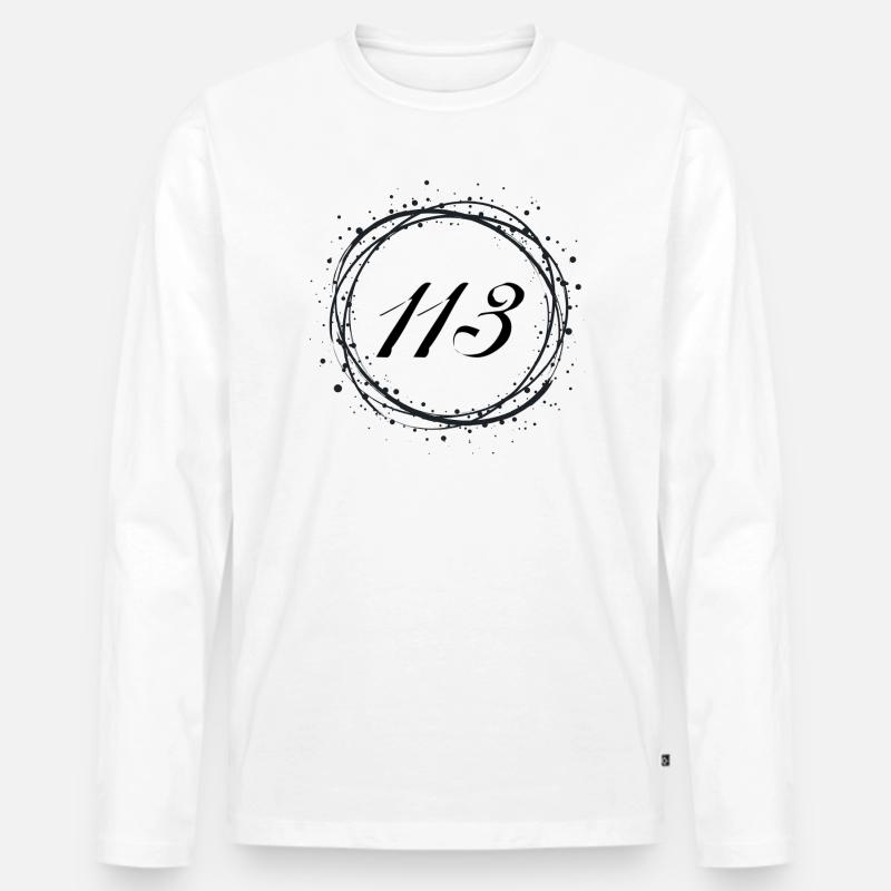 113 - Männer Premium Bio Langarmshirt - Weiß