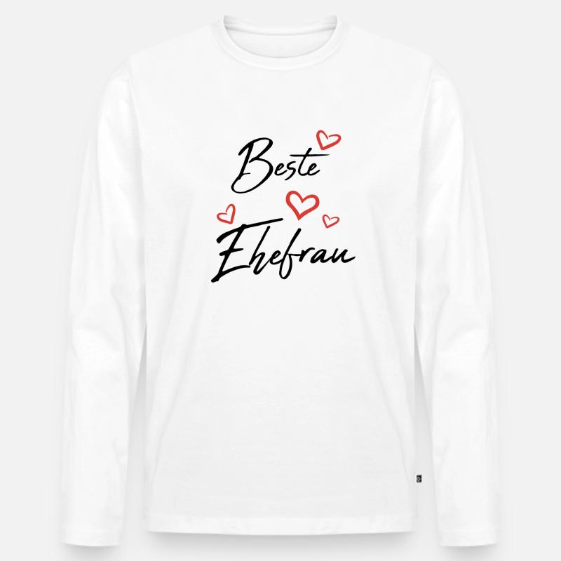 Beste Ehefrau - Männer Premium Bio Langarmshirt - Weiß