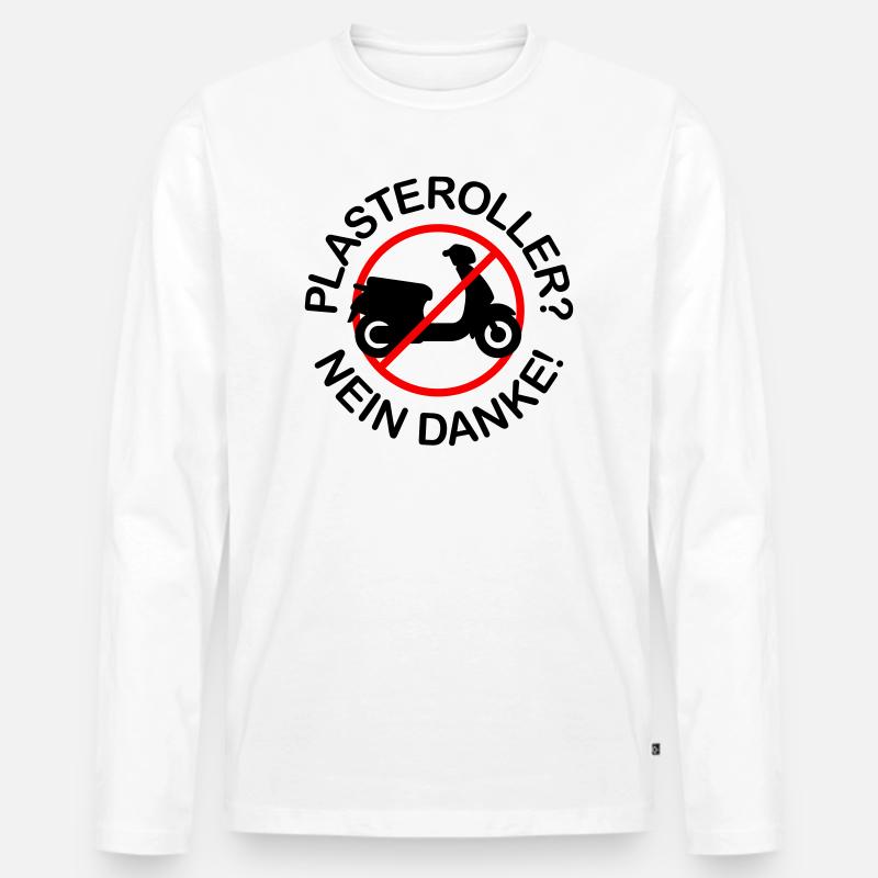 Plasteroller? Nein Danke! (2-farbig) - Männer Premium Bio Langarmshirt - Weiß