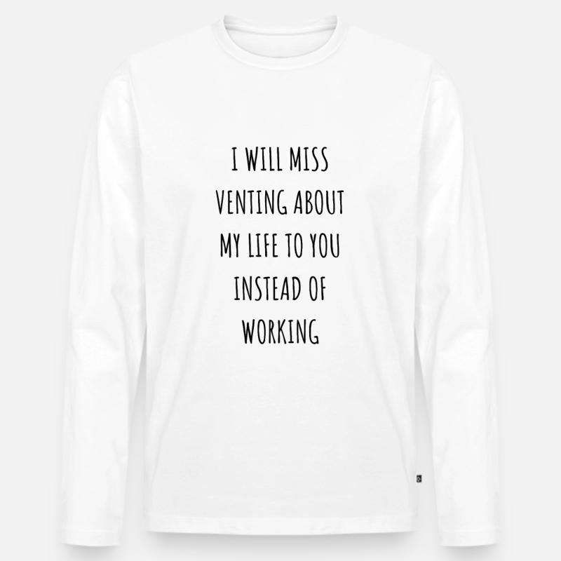 Mitarbeiter Abschiedsgeschenk / Mitarbeiter hinterlassen Geschenke - Männer Premium Bio Langarmshirt - Weiß
