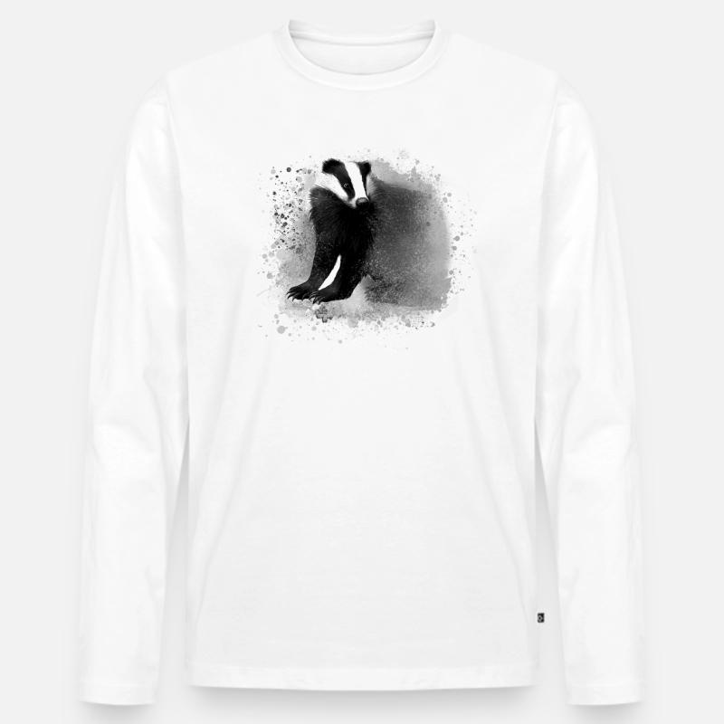 dachs,stinkstier,graffiti,malerei,grau - Männer Premium Bio Langarmshirt - Weiß