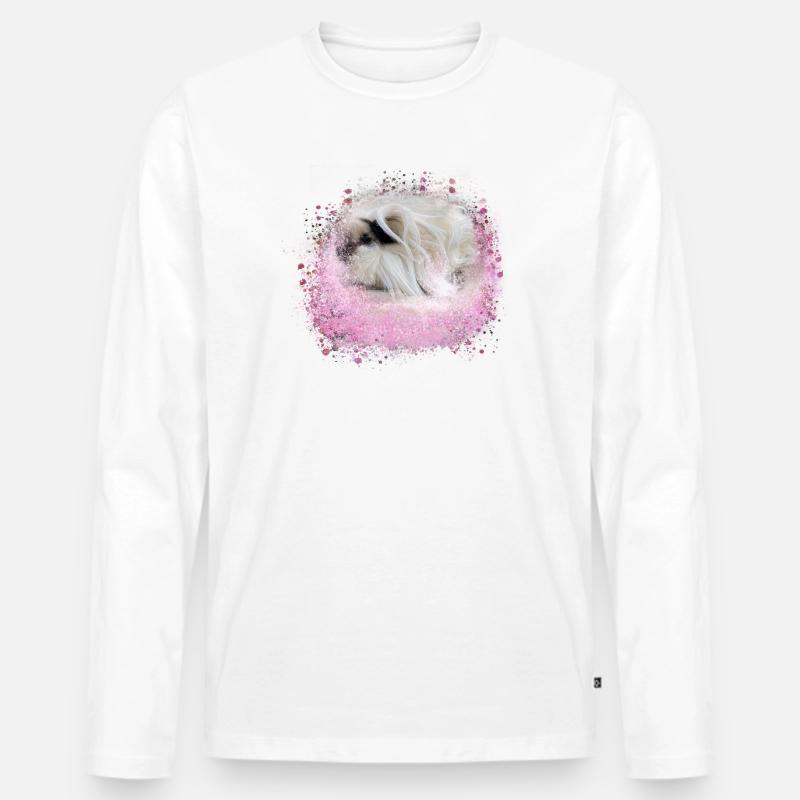angorameerschweinchen, graffiti,malerei,pink,rosa - Männer Premium Bio Langarmshirt - Weiß