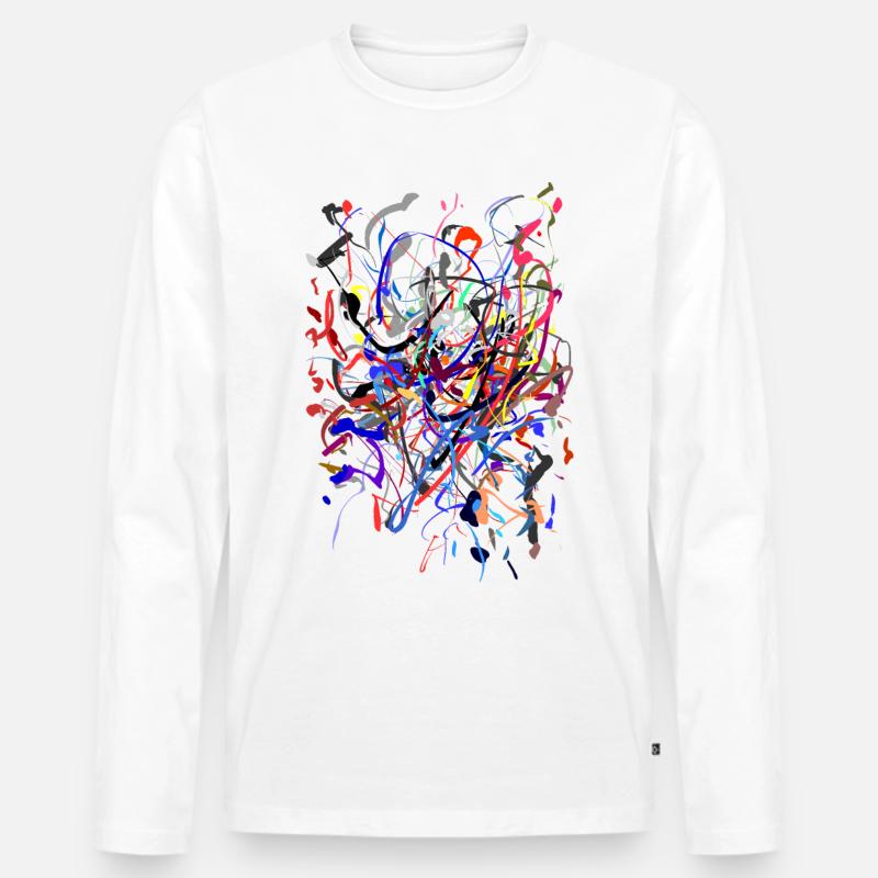 abstrakt - Männer Premium Bio Langarmshirt - Weiß