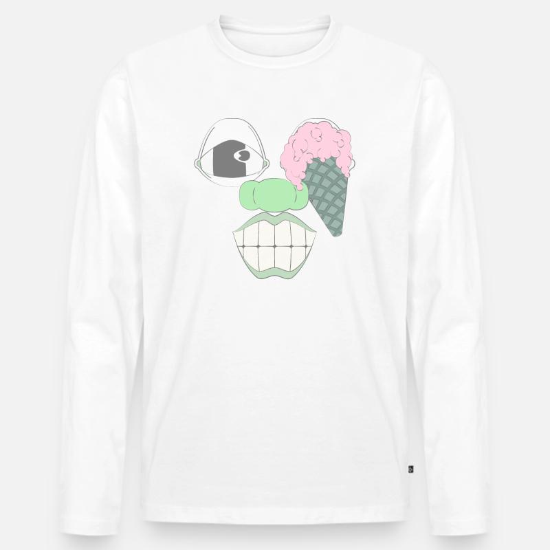EIN KLASSIKER - Männer Premium Bio Langarmshirt - Weiß