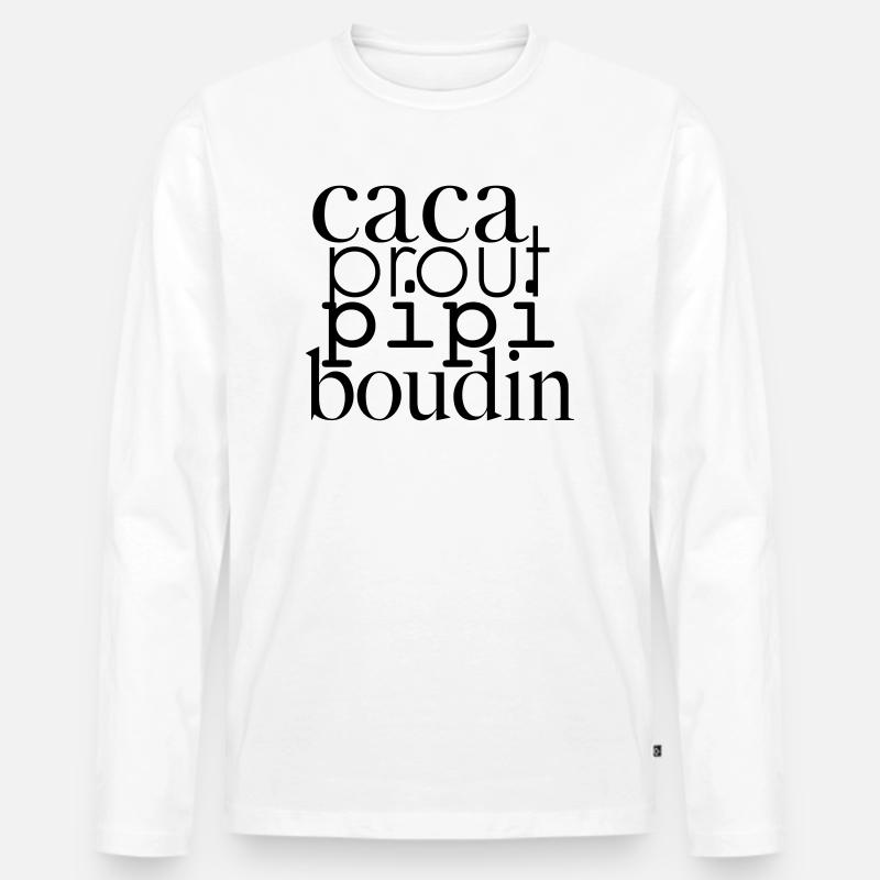 CACA prout Spule Pee - Männer Premium Bio Langarmshirt - Weiß