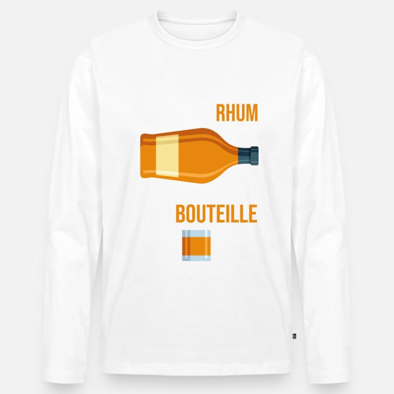 Ich habe gerade Rum gespart - Männer Premium Bio Langarmshirt - Weiß