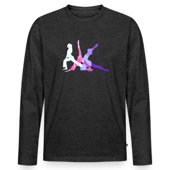 tournamentin, yoga, sports, exercises, stretching, gymnastics - Men's Premium Organic Long Sleeve Shirt - heather anthracite - Front - Nico (187cm)