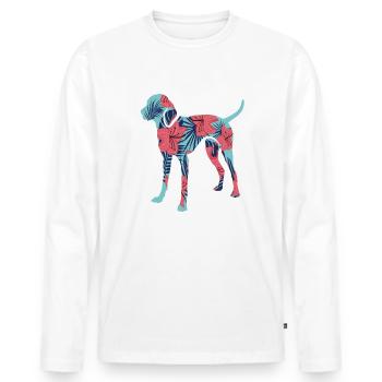Braque de Weimar Chiens Motif de chien Braque de Weimar fille - T-shirt manches longues Premium bio Homme - blanc - Devant - Nico (187cm)