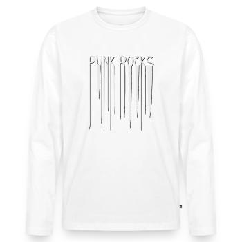 Retro Punk Rock Nostalgia Music Punk Rocks - Men's Premium Organic Long Sleeve Shirt - white - Front - Nico (187cm)