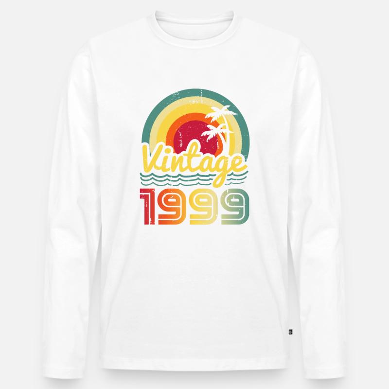 1999 - Männer Premium Bio Langarmshirt - Weiß