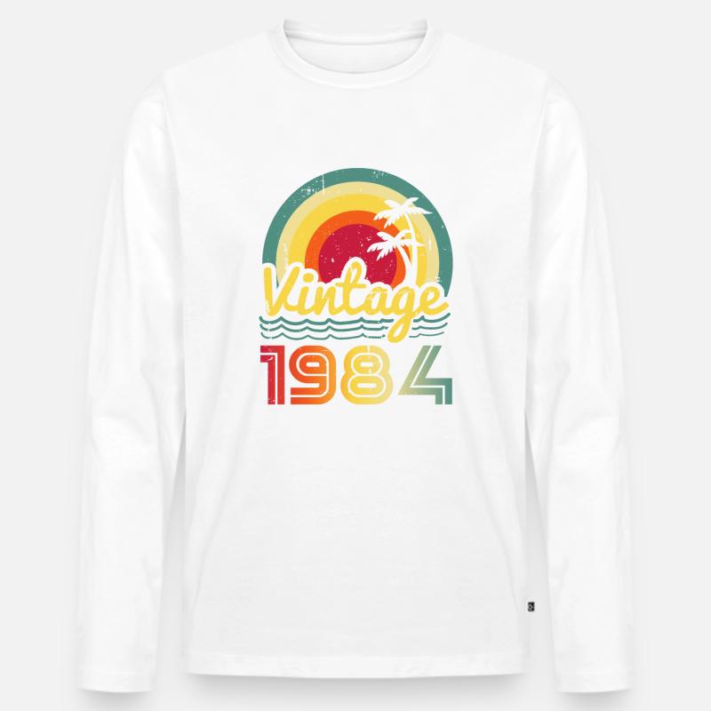 1984 - Männer Premium Bio Langarmshirt - Weiß