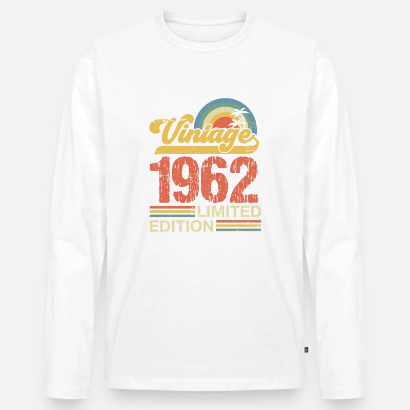 1962 - Männer Premium Bio Langarmshirt - Weiß