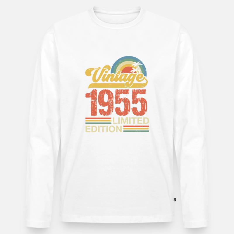 1955 - Männer Premium Bio Langarmshirt - Weiß