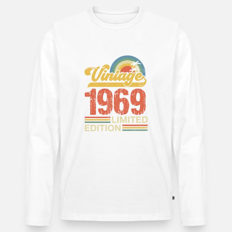 1969 - Männer Premium Bio Langarmshirt - Weiß