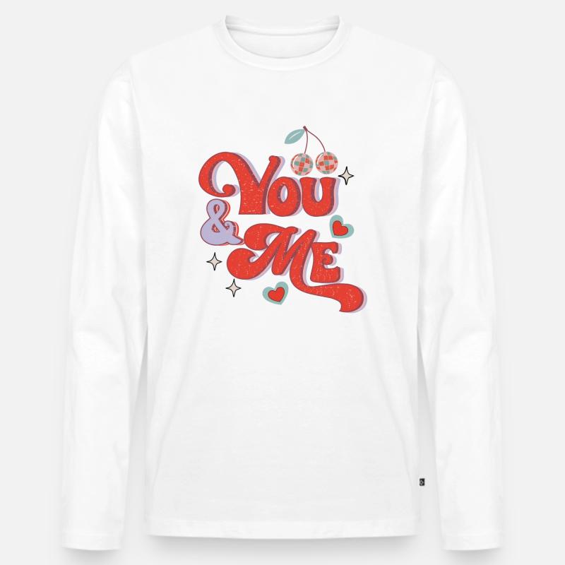 Sie - Männer Premium Bio Langarmshirt - Weiß