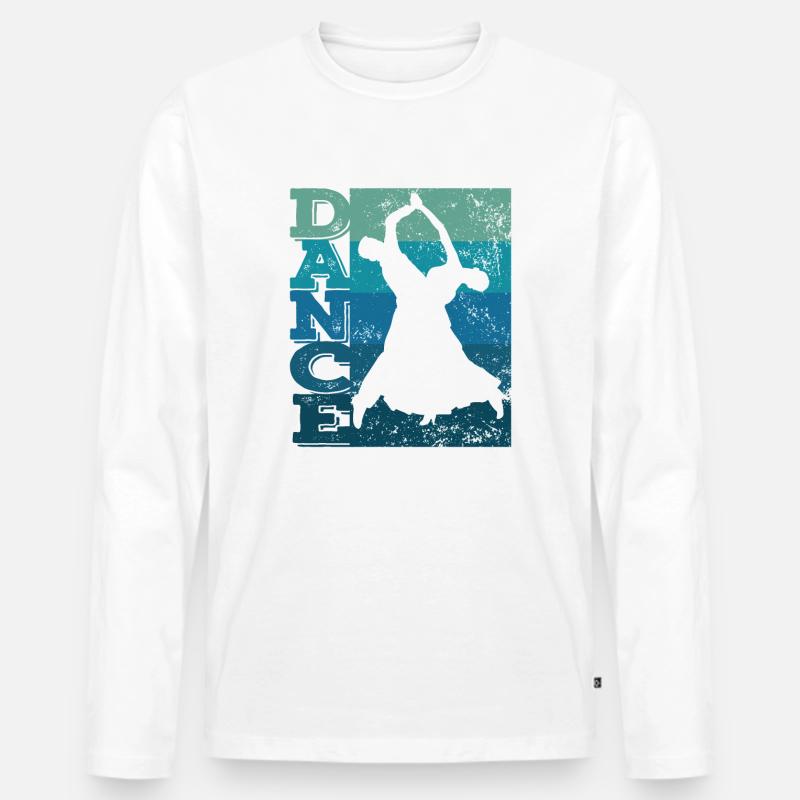 Gesellschaftstanz Wiener Walzer - Männer Premium Bio Langarmshirt - Weiß