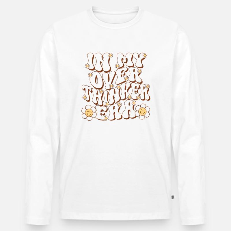 In My Overthinker Era Overthink - Männer Premium Bio Langarmshirt - Weiß