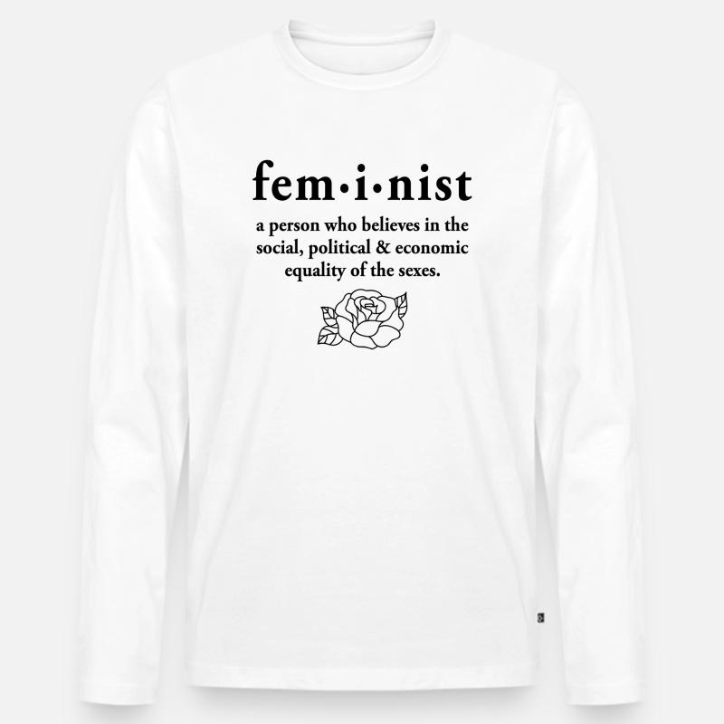 Feminist - Männer Premium Bio Langarmshirt - Weiß