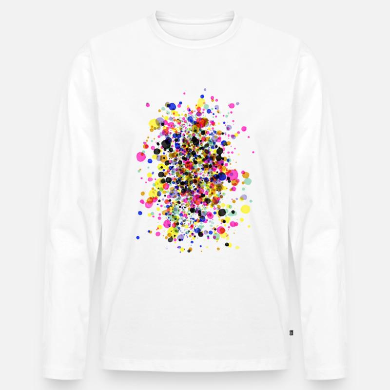 Konfetti super bunt - Männer Premium Bio Langarmshirt - Weiß