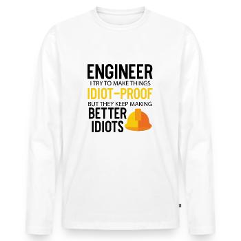 Engineer - Männer Premium Bio Langarmshirt - Weiß - Vorne - Nico (187cm)
