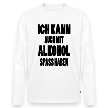 enjoyment - Men's Premium Organic Long Sleeve Shirt - white - Front - Nico (187cm)