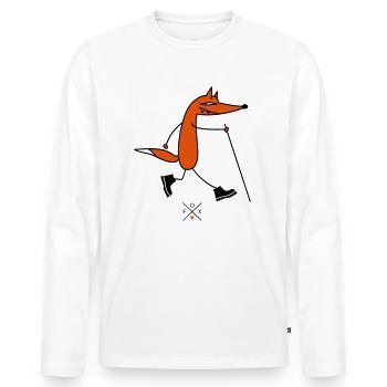 wandernder Fuchs - Männer Premium Bio Langarmshirt - Weiß - Vorne - Nico (187cm)