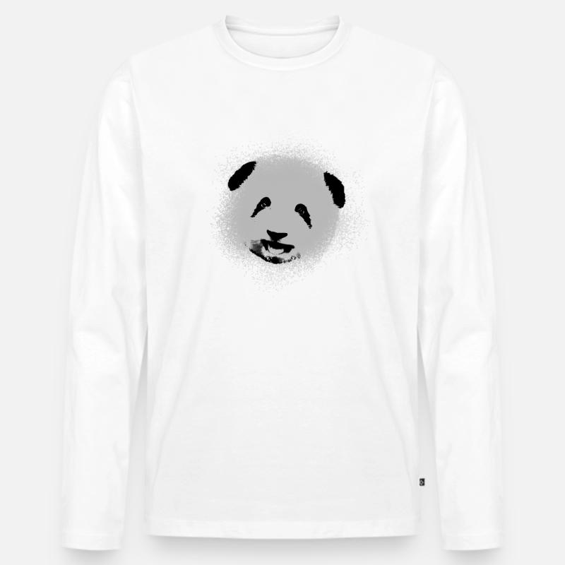Panda,pandabär,bär, Graffiti,grau - Männer Premium Bio Langarmshirt - Weiß