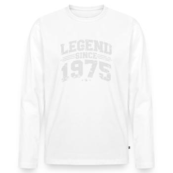 Legend Since 1975 Cadeau d’anniversaire vintage - T-shirt manches longues Premium bio Homme - blanc - Devant - Nico (187cm)