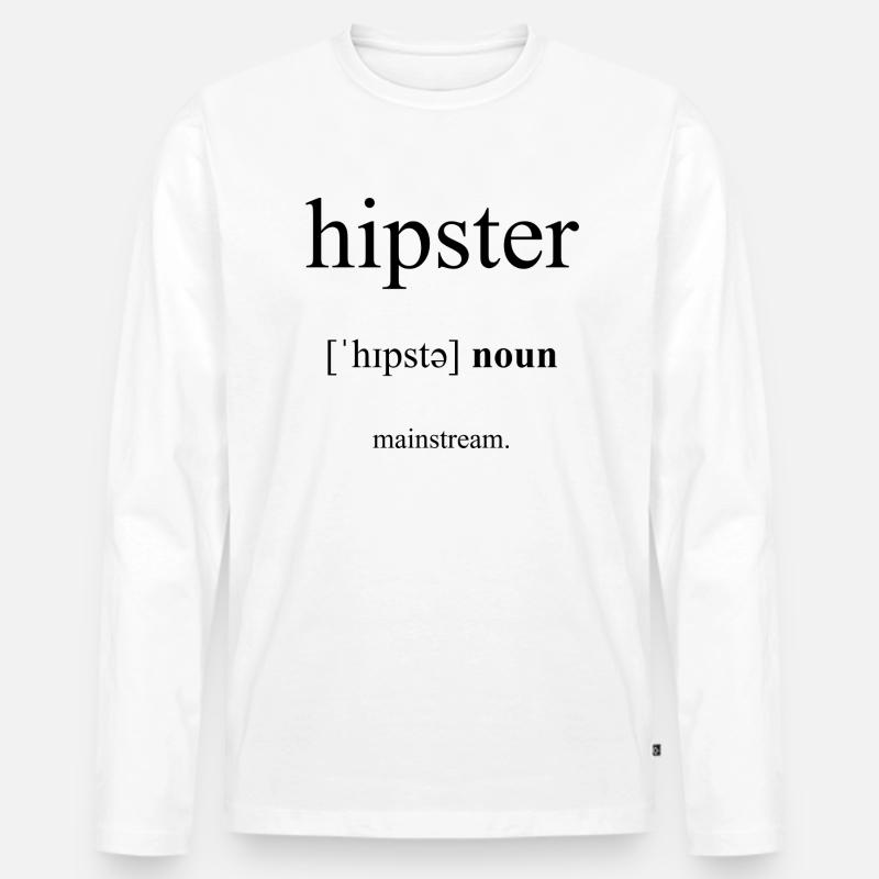Hipster Definition Dictionary - Männer Premium Bio Langarmshirt - Weiß