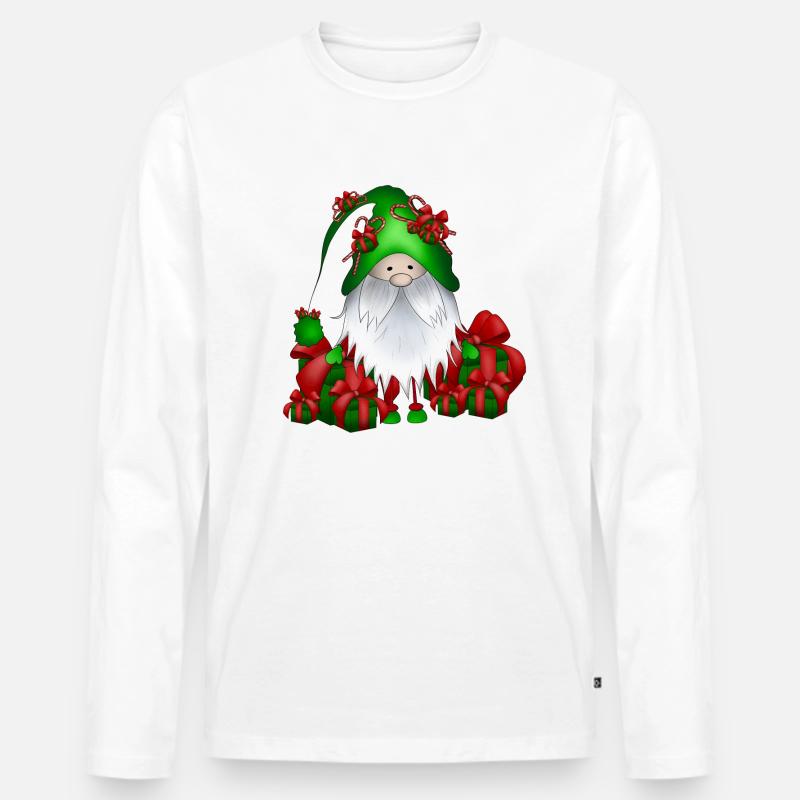 Wichtel Geschenke - Männer Premium Bio Langarmshirt - Weiß