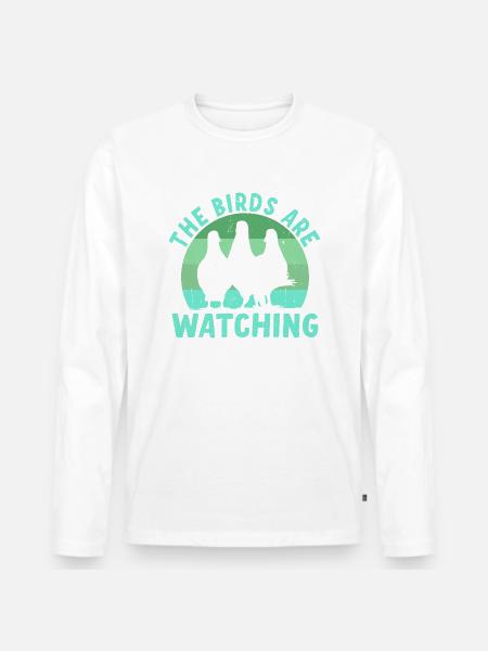 Birds Are Watching - Men's Premium Organic Long Sleeve Shirt -