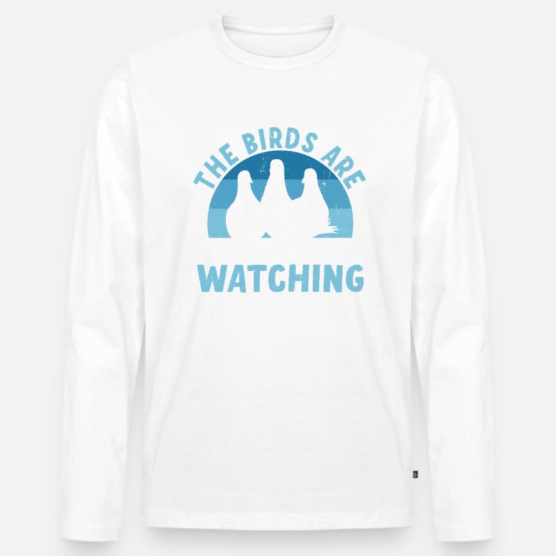 Birds Are Watching - Männer Premium Bio Langarmshirt - undefined