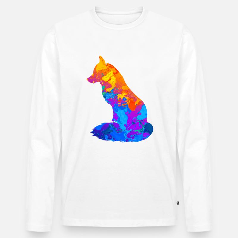 Fuchs Füchse Geschenkidee - Männer Premium Bio Langarmshirt - Weiß