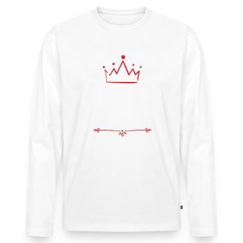 Karl - Men's Premium Organic Long Sleeve Shirt - white - Front - Nico (187cm)