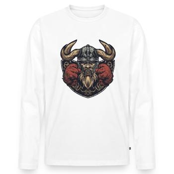 Boxeur Viking MMA - T-shirt manches longues Premium bio Homme - blanc - Devant - Nico (187cm)