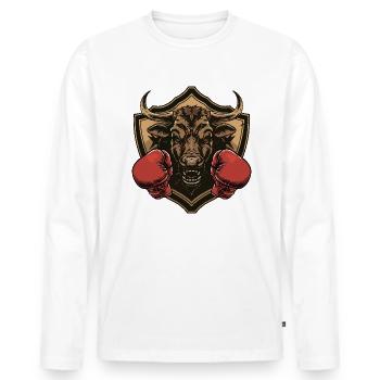 Bull Bull Boxer MMA - Men's Premium Organic Long Sleeve Shirt - white - Front - Nico (187cm)