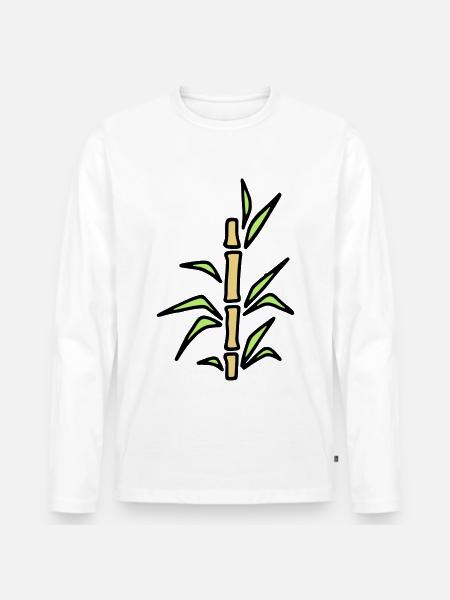 Bambus Bamboo Bambusrohr - Männer Premium Bio Langarmshirt - Weiß