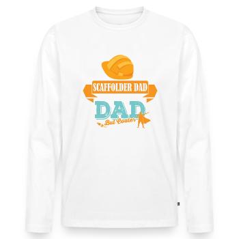 Gerüstbauer Vater Papa cooler - Männer Premium Bio Langarmshirt - Weiß - Vorne - Nico (187cm)