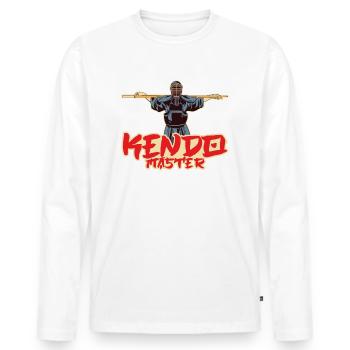 Kendo - Men's Premium Organic Long Sleeve Shirt - white - Front - Nico (187cm)