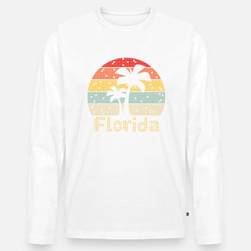 8bit Retro Florida Urlaub - Männer Premium Bio Langarmshirt - undefined