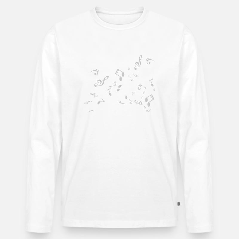 Music Notes Flute - Männer Premium Bio Langarmshirt - undefined